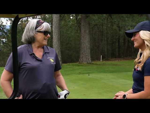 Charity Chicks member interviewed on the golf course